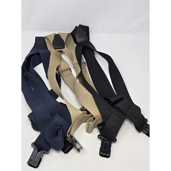 DULUTH TRADING CO REGULAR SIDE CLIP SUSPENDERS LOT OF 3 NAVY BLACK KHAKI MENS OS - Picture 2 of 16
